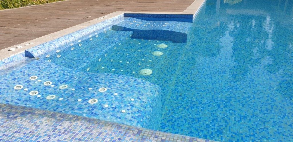 Poolside View with Fountains